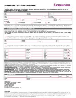  Computershare Beneficiary Forms 2016-2024