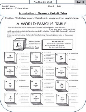 A World Famous Table  Form