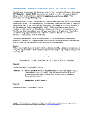 Compendium of Classification Opinions PDF  Form