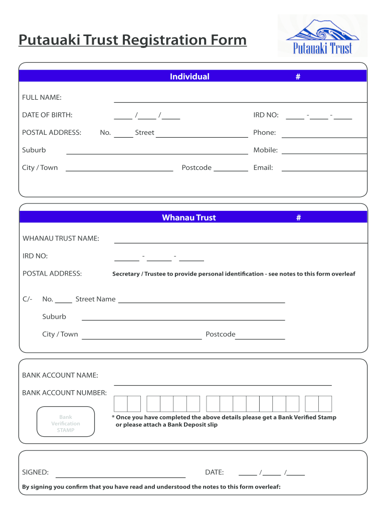 Putauaki Trust  Form