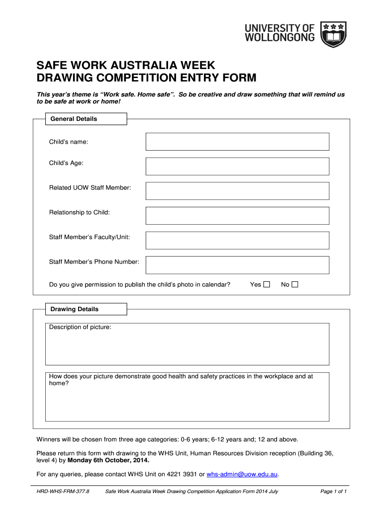 Get and Sign Drawing Competition Form 2014-2022