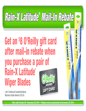 Rain X Wiper Blades Rebate  Form
