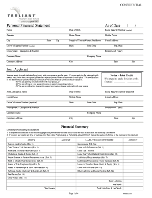 Truliant Bank Statement  Form