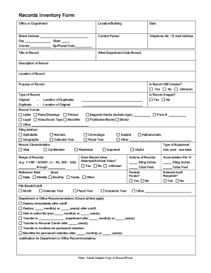 Records Inventory Form