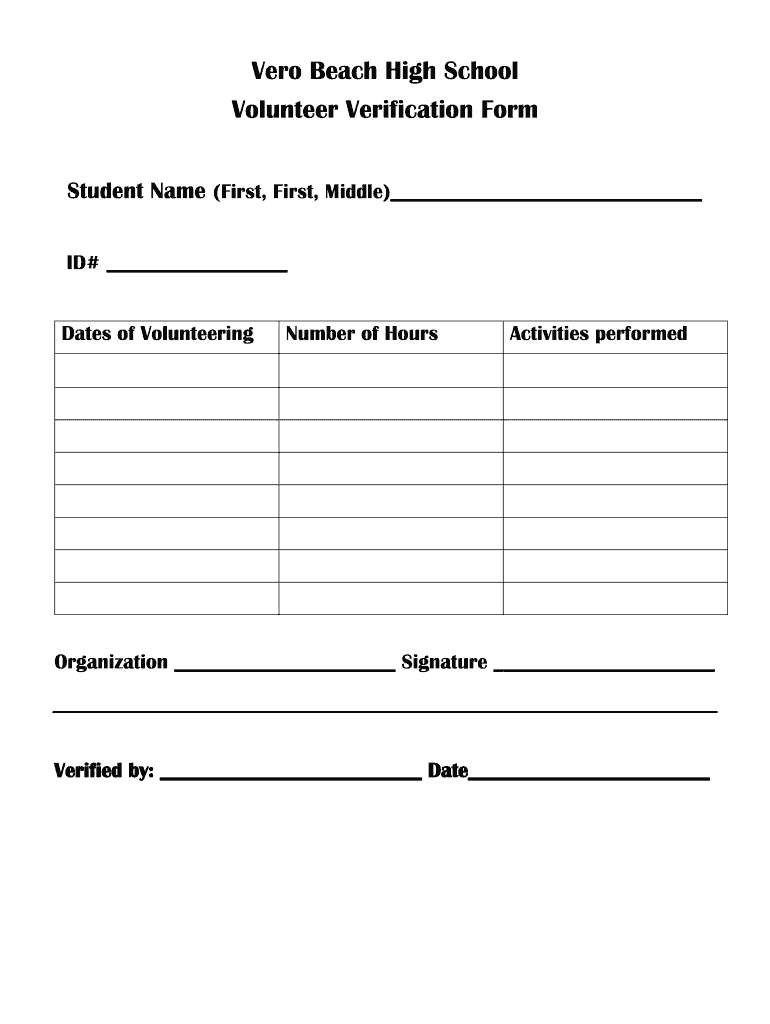 Volunteer Verification Form