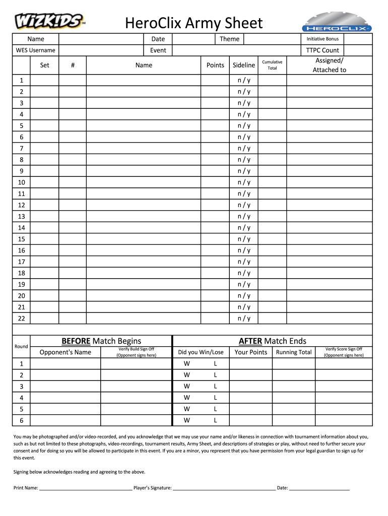 Army Sheet  Form