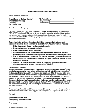 Letter of Exception  Form