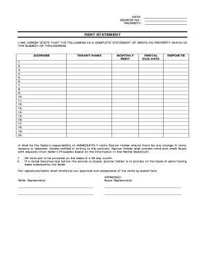 RENT STATEMENT LeadMarketercom  Form