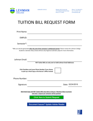 Online Tuition Bill Request Form Lehman College Lehman