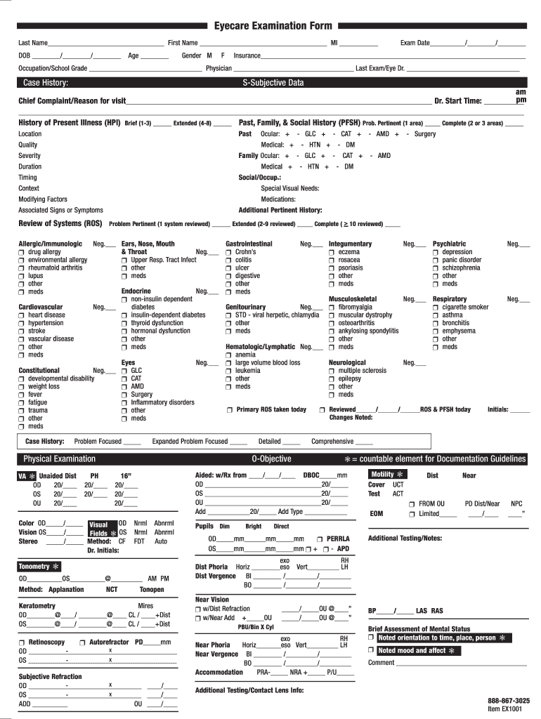 Eyecare Examination Form Nebraska Optometric Assn Nebraska Aoa