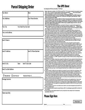 Shipping Order Form