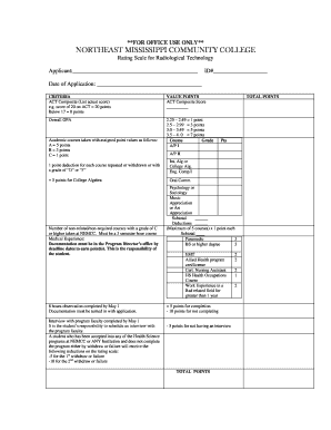 NORTHEAST MISSISSIPPI COMMUNITY COLLEGE Nemccedu  Form