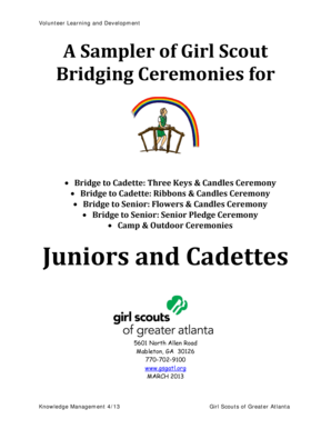 Junior to Cadette Bridging Poem  Form