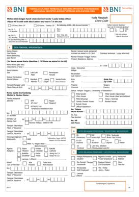 FORMULIR APLIKASI PEMBUKAAN REKENING INVESTOR PERORANGAN
