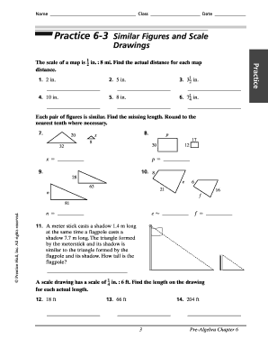 Practice 6 3 Similar Figures and Scale Drawings Answer Key  Form