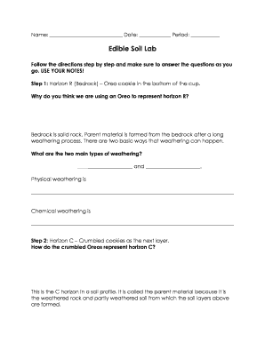 Edible Soil Lab Answer Key  Form