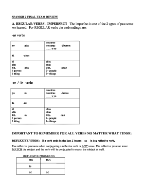 Spanish 2 Final Exam PDF  Form
