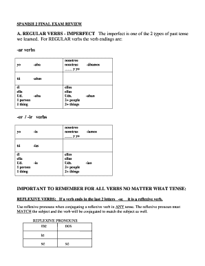 Spanish 2 Final Exam PDF Form