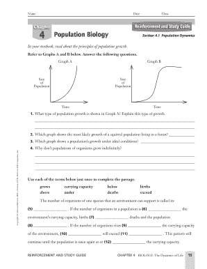 Chapter 4 Population Biology Answer Key  Form