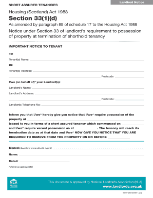 Section 33 Notice Template  Form