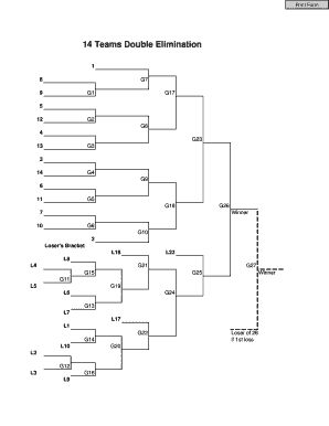 14 Team Double Elimination Bracket  Form