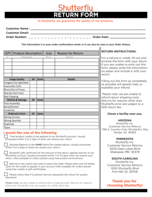 Shutterfly Return Form New Site