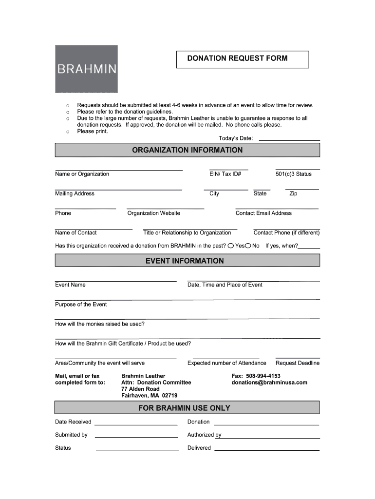 Brahmin Donation  Form