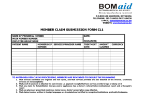 Bomaid Claim Form