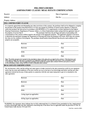 Fha Real Estate Certification  Form