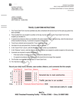 Ihss Travel Claim Form