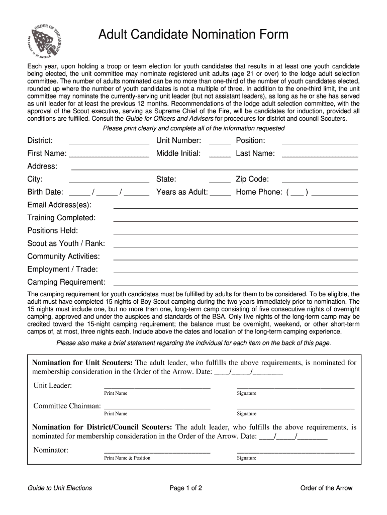 Get and Sign Adult Nomination 2015-2022 Form