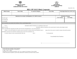  Form MS 35A BILL of SALE Body Corporate 2014-2024