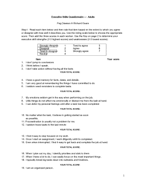 Executive Skills Questionnaire  Form