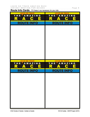 LEAVE NO TRACE AMAZING RACE BC Girl Guides Form - Fill Out and Sign  Printable PDF Template | signNow