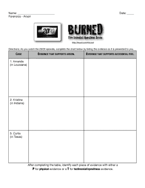 Burned Fire Scientist Questions Arson  Form