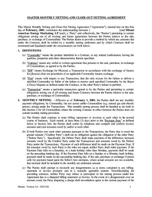 Netting Agreement Sample  Form