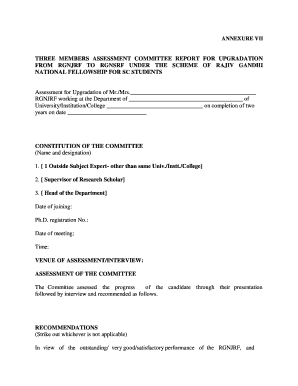 Jrf to Srf Upgradation Form PDF