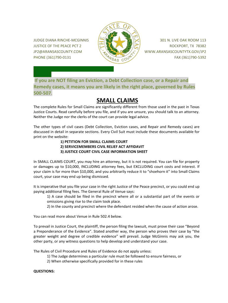 Claims Aransas County Form