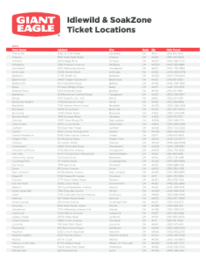 Giant Eagle Idlewild Tickets  Form