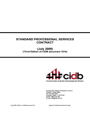 Cidb Professional Services Contract  Form