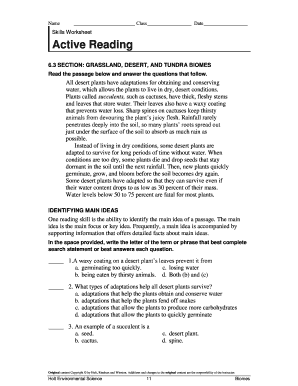 Active Reading What is a Biome Answer Key  Form