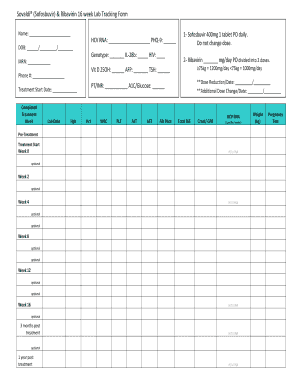 Lab Tracking Sheet  Form