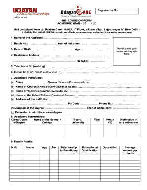 Re Entry Form