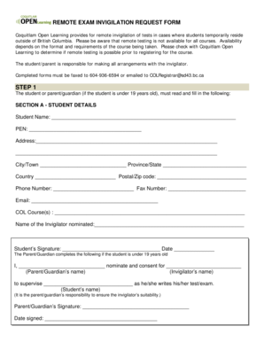 Invigilator Form