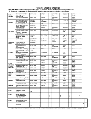 Fantastic Checklist  Form