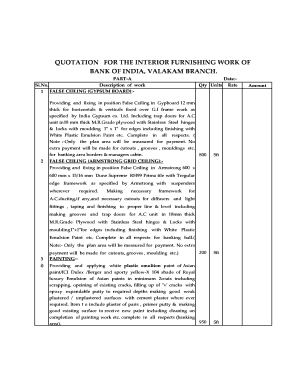 False Ceiling Quotation PDF  Form