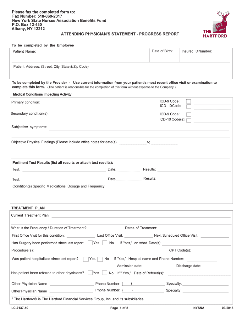  the Hartford Attending Physician Statement 2015-2024