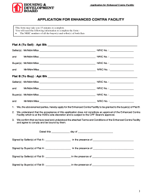 APPLICATION for ENHANCED CONTRA FACILITY Www20 Hdb Gov  Form