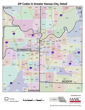 Kansas City Metro Zip Code Map  Form