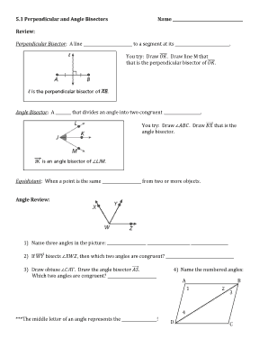 5 1 Perpendicular and Angle Bisectors Answer Key  Form